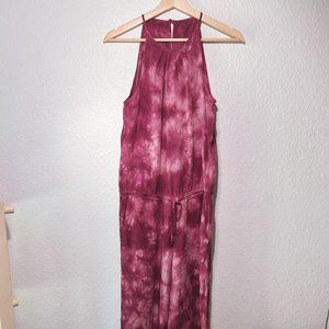 cloth & stone Anthropologie Tie die pink jumpsuit
